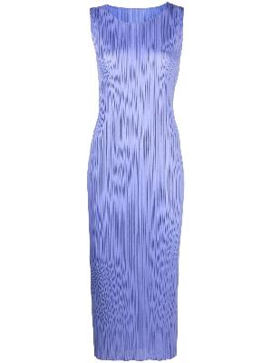 Pleats Please Issey Miyake - Blue New Colorful Basics 3 Plissé Midi Dress