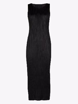 Pleats Please Issey Miyake - Black Sway Plissé Sleeveless Midi Dress