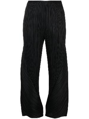 Pleats Please Issey Miyake - Black Cropped Pleated Trousers