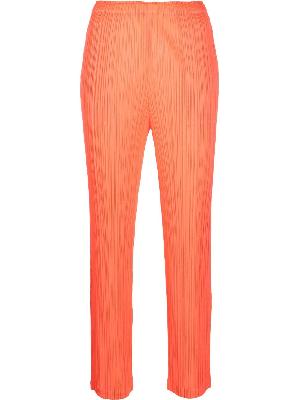 Pleats Please Issey Miyake - Orange Monthly Colors January Plissé Cropped Trousers