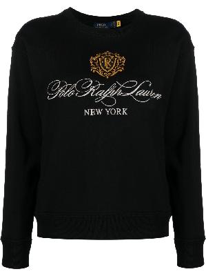 Polo Ralph Lauren - Black Logo Crest Cotton Sweatshirt