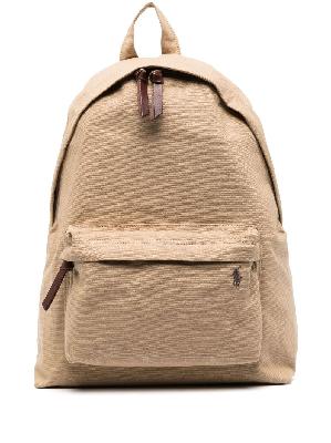 Polo Ralph Lauren - Brown Cotton Logo Embroidered Backpack