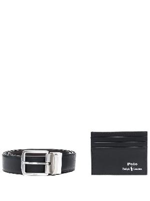 Polo Ralph Lauren - Black Leather Belt And Cardholder Set