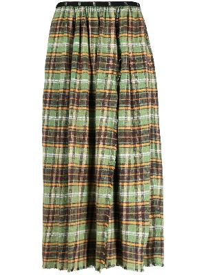 R13 - Green Plaid Midi Skirt