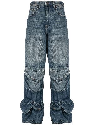 R13 - Blue Pocket-Detail Straight-Leg Jeans
