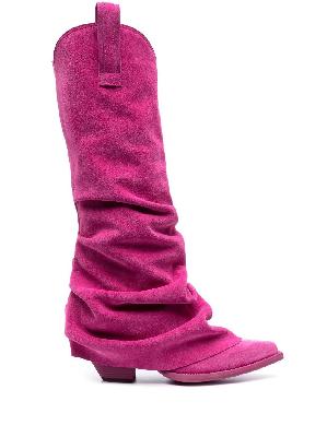 R13 - Pink Mid Cowboy Suede Boots