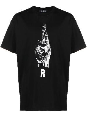 Raf Simons - Black Hand Sign Print T-Shirt