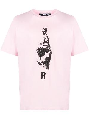 Raf Simons - Pink Hand Sign Short Sleeve T-Shirt