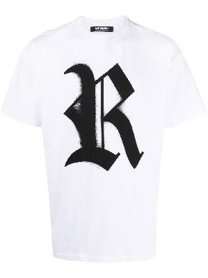 Raf Simons - White Graffiti Logo Short Sleeve T-Shirt