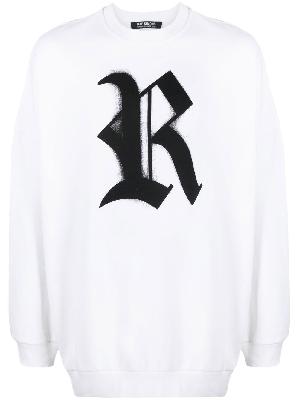 Raf Simons - White Logo Print Crew Neck Sweatshirt