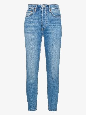 RE/DONE - Blue '90s High Waist Cropped Jeans