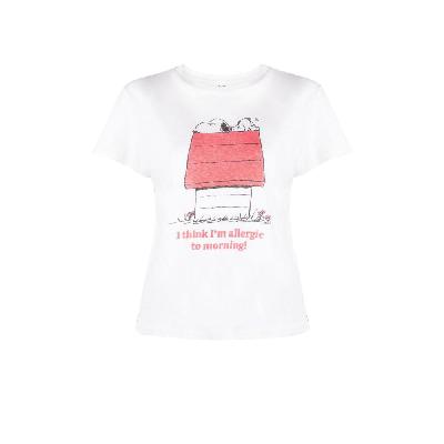 RE/DONE - White Classic Snoopy Print T-Shirt