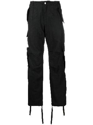 Rhude - Black Linen Cargo Trousers