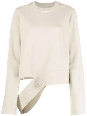 Rick Owens DRKSHDW - Neutral Creatch Cut-Out Cotton Sweatshirt