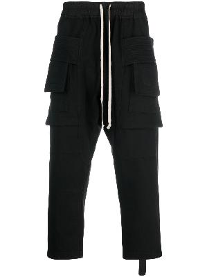 Rick Owens DRKSHDW - Black Cropped Cargo Trousers
