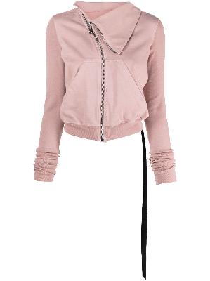 Rick Owens DRKSHDW - Pink Cotton Zip Sweatshirt