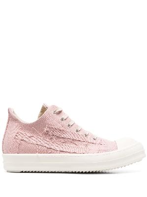 Rick Owens DRKSHDW - Pink Distressed Lace Up Sneakers