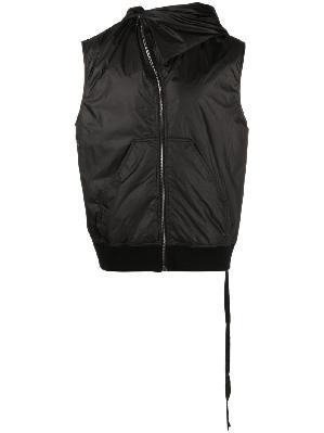Rick Owens DRKSHDW - Black Asymmetric Hooded Vest