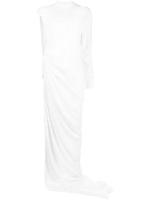 Rick Owens DRKSHDW - White Edfu Asymmetric One-Sleeve Dress