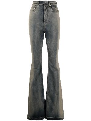 Rick Owens DRKSHDW - Grey Bolan High-Rise Flared Jeans