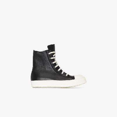 Rick Owens - Black Fogachine High-Top Leather Sneakers