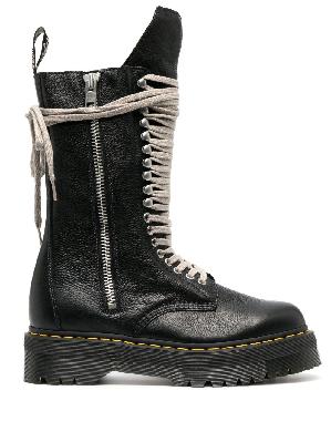 Rick Owens - X Dr. Martens Black Calf-High Leather Boots