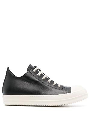 Rick Owens - Black Lace-Up Leather Sneakers