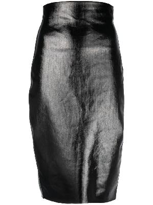 Rick Owens - Black Pillar High Waist Midi Skirt