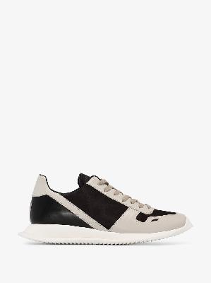 Rick Owens - Black And White Leather Running Sneakers