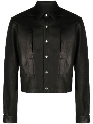 Rick Owens - Black Cropped Leather Jacket
