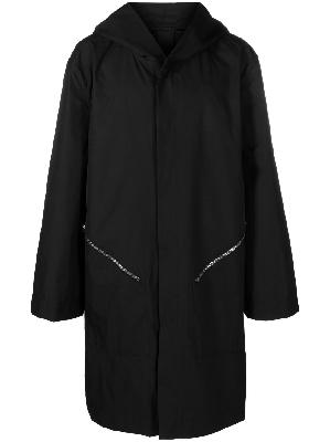 Rick Owens - Black Oversize Hooded Raincoat