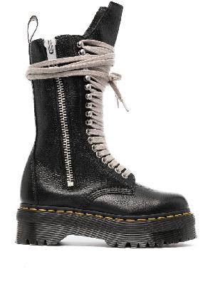 Rick Owens - Black X Dr. Martens Textured Chunky Lace-Up Boots