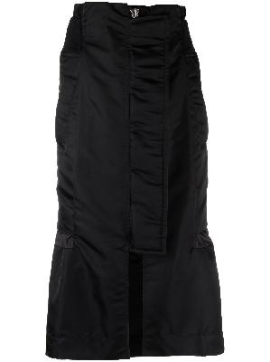 Sacai - Black Padded Shell Midi Skirt