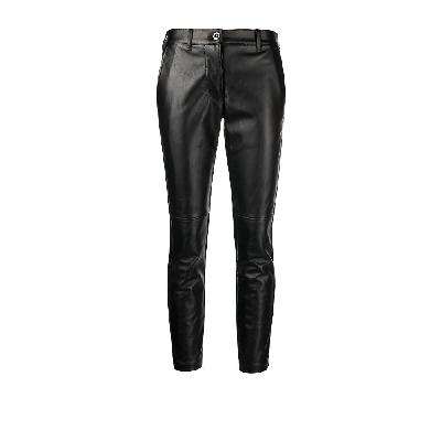 Sacai - Black Panelled High-Waisted Leather Trousers