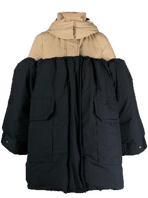 Sacai - Brown Oversized A-Line Puffer Coat