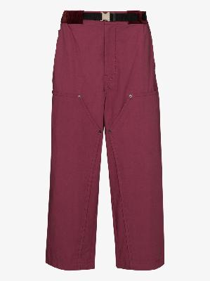 Sacai - Oxford Loose Fit Cropped Trousers