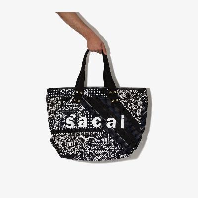 Sacai - Black Hank Willis Thomas Patchwork Tote Bag