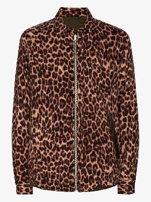 Sacai - Leopard Print Shrivel Zip Shirt