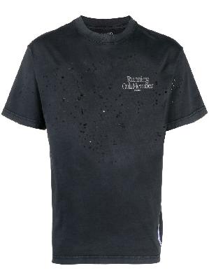 Satisfy - Black Distressed Organic Cotton T-Shirt