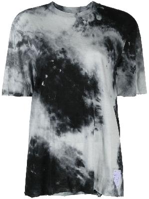 Satisfy - Black Tie Dye Cloud Merino Running T-Shirt