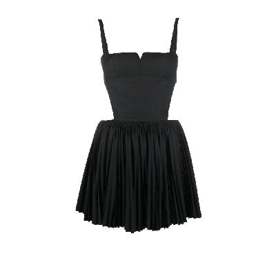 SHUSHU/TONG - Black Open Back Pleated Mini Dress