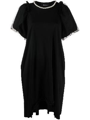 Simone Rocha - Black Pearl-Embellished T-Shirt Dress
