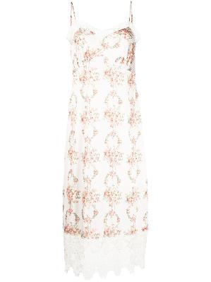 Simone Rocha - White Floral Print Slip Dress