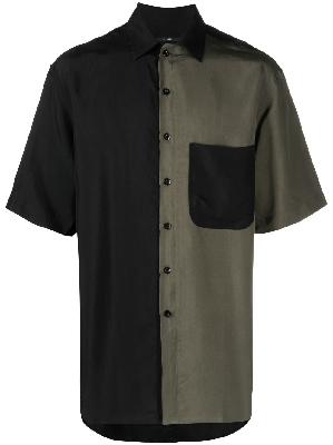 Song For The Mute - Black Two Tone Camp Collar Shirt