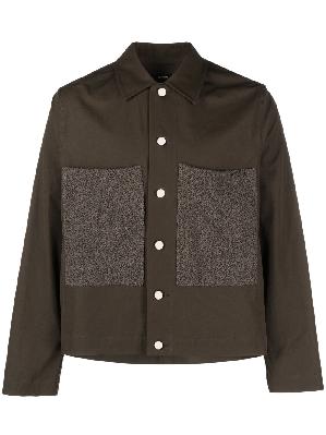 Song For The Mute - Brown Oversized Patch Pockets Shirt Jacket