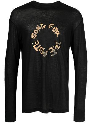 Song For The Mute - Black Circle Print Long-Sleeved T-Shirt