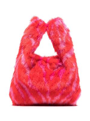 STAND STUDIO - Red Yvette Faux-Fur Mini Tote Bag
