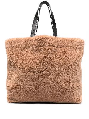 STAND STUDIO - Brown Faux-Shearling Tote Bag