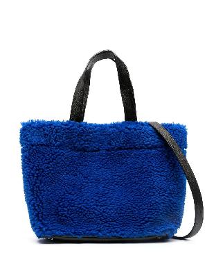 STAND STUDIO - Blue Faux-Shearling Shopping Tote Bag