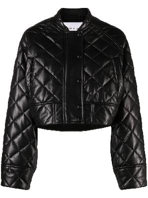 STAND STUDIO - Black Ava Quilted Cropped Jacket